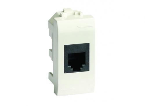 DKC  BRAVA  Розетка  Белый  компьютерная RJ45 кат. 6 (8P8C, Hyperline, Dual IDC: 110&Krone) 1 мод  76458B