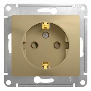 Schneider Electric Glossa Титан Розетка с заземляющими контактами со шторками, механизм IP20 скрытая установка GSL000445