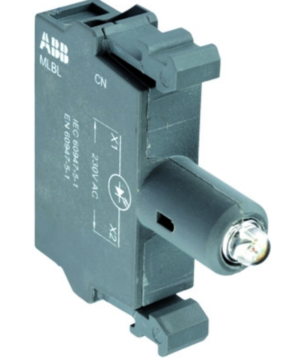 Патрон ABB MLBL-01Y со встроенным светодиодом желтый 24В AC/DC /1SFA611621R1013/