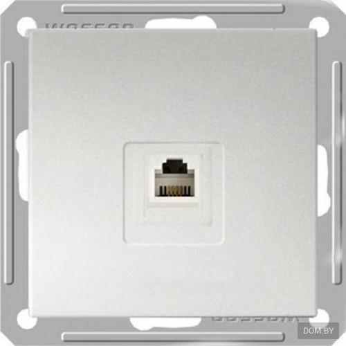 Schneider Electric  Wessen59  Матовый Хром  Розетка телефонная без рамки скрытая установка (160В, 1А) RSI-152T-5-86
