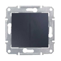 Schneider Electric Sedna Графит Переключатель механизм 2-клавишный IP20 скрытая установка SDN0600170