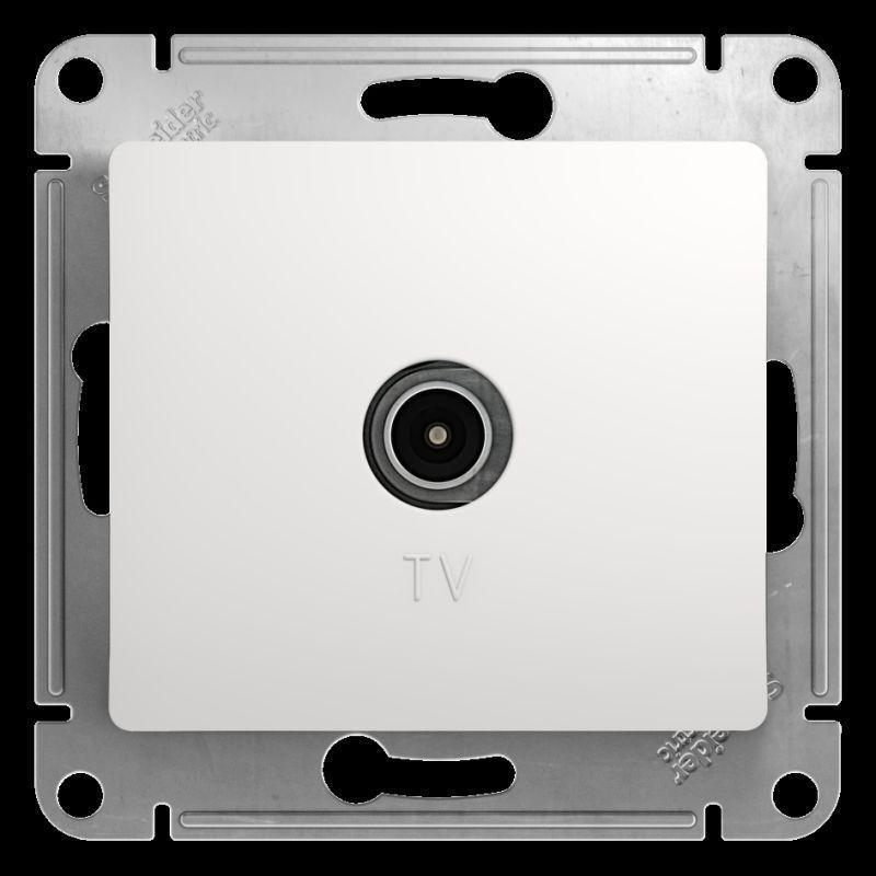 Розетка телевизионная оконечная TV 1-м СП Glossa 1дБ механизм бел. SchE GSL000191