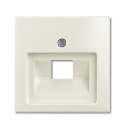 ABB Basic 55 chalet-white Плата центральная (накладка) для 1-постовой телекоммуникационной розетки 0213, 0216, с полем для надписи