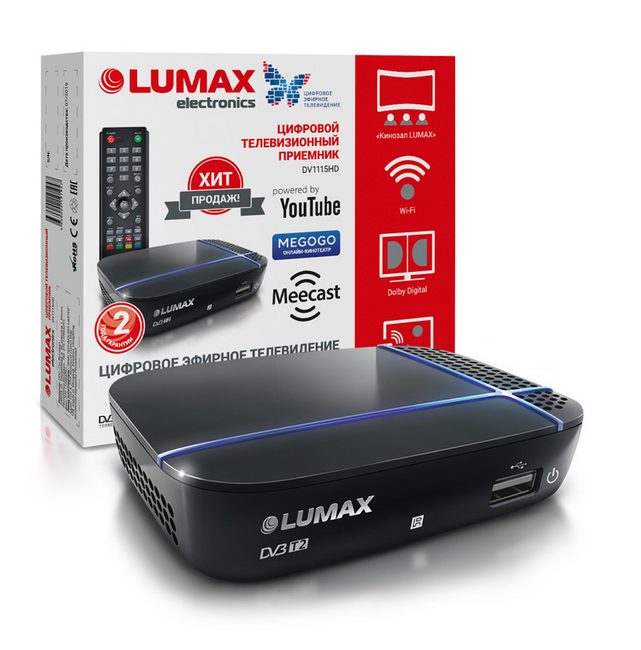 Ресивер цифрового эфирного ТВ LUMAX DV1115HD