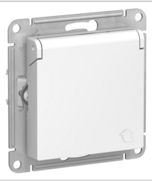 Schneider Electric AtlasDesign  AQUA Белый Розетка с заземляющими контактами со шторками с крышкой 16А, IP44, механизм ATN440146