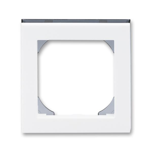 ABB  Levit   Белый/Дымчатый чёрный Рамка 1-местная 55х55 (для механизмов BJE), 2CHH015510A4062