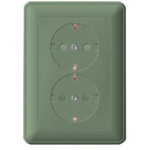 Schneider Electric  Wessen59  Шампань  Розетка 2-местная в сборе с заземляющими контактами скрытая установка (250В, 16А, защитные шторки) RS16-255-48