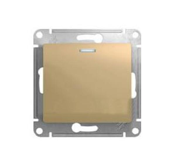 Schneider Electric Glossa Титан Выключатель 1-клавишный с подсветкой, схема 1а, механизм IP20 скрытая установка GSL000413