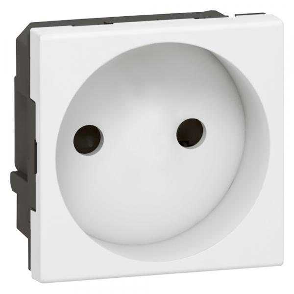 Legrand Mosaic Белая Розетка 2К правая  - 2 модуля 077110