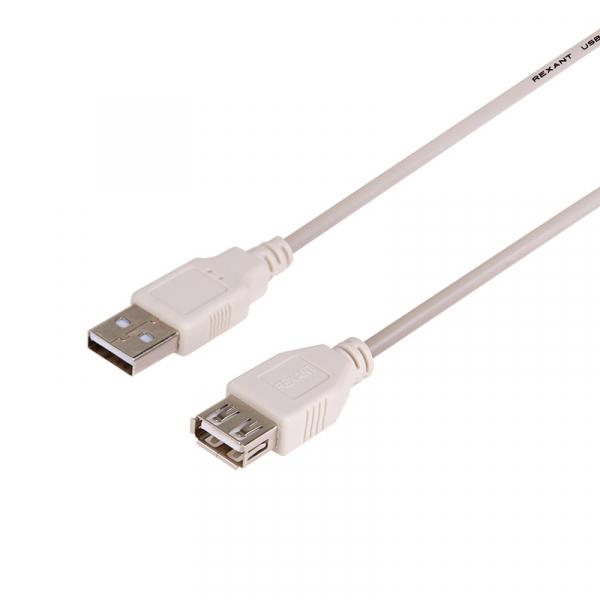 Шнур  USB-А (male) - USB-A (female)  1.8M  REXANT 18-1114