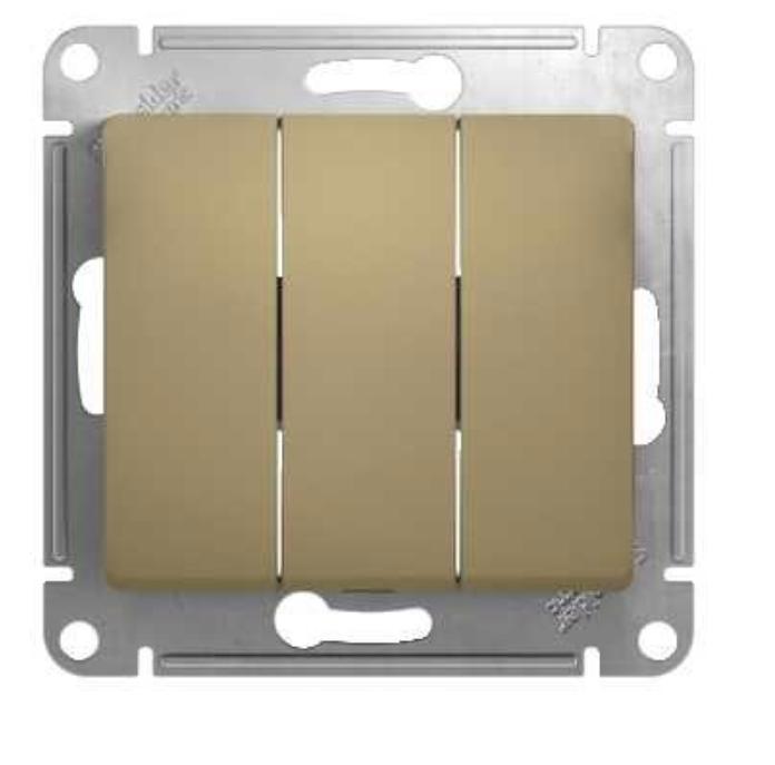 Schneider Electric Glossa Титан Выключатель 3-клавишный схема3, механизм IP20 скрытая установка GSL000431