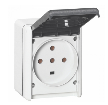 Legrand  Plexo  Серый  Розетка IP44 3К+Н+З 400В 055877