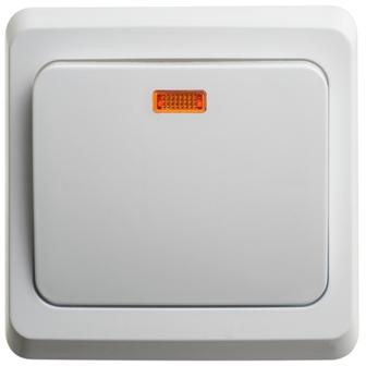 Schneider Electric Этюд  Белый  Переключатель 1-клавишныйавишный скрытая установка с индикатором подсветка внутри BC10-007b