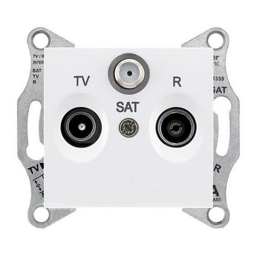 Schneider Electric Sedna  Белый Розетка механизм TV/R/SAT проходной 8dB IP20 скрытая установка SDN3501221