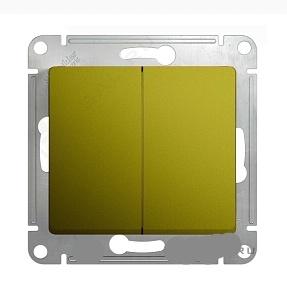Schneider Electric Glossa Фисташковый Выключатель 2-клавишный схема 5, 10AX, механизм IP20 скрытая установка GSL001051