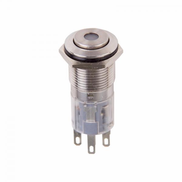 Кнопка  антивандальная Ø16 12В Фикс (5с) ON-OFF/OFF-ON синяя (A-16-C4) REXANT 36-3251