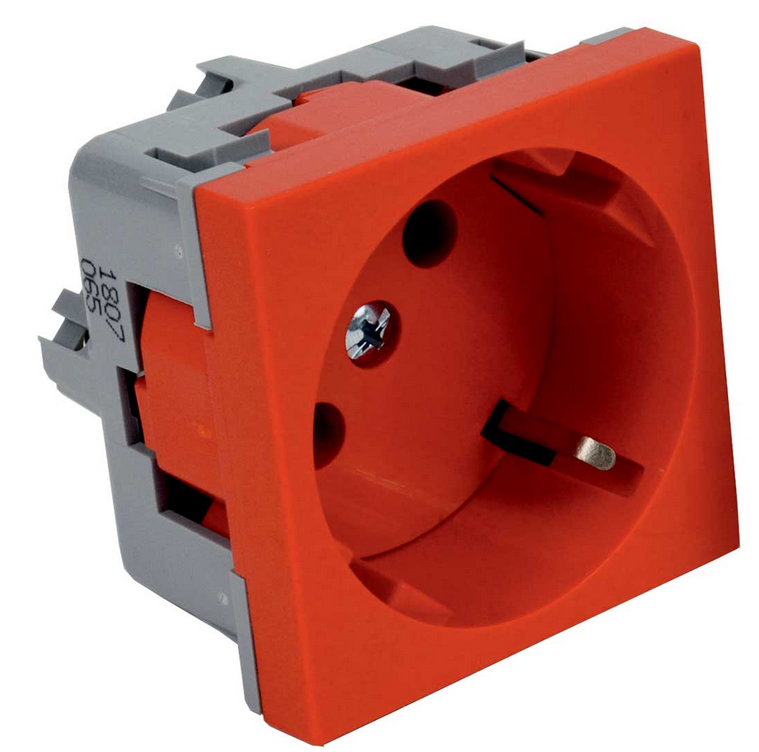 Розетка QUADRO красная 16 A, 250 V AC QS 45X45 (BB)