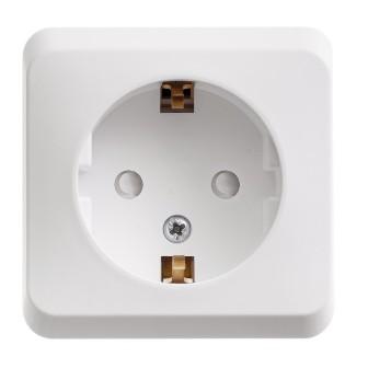 Schneider Electric  ЭТЮД  Белый  Розетка 1-местная открытая установка с заземляющими контактами со шторками PA16-004B