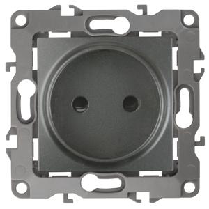 ЭРА  Эра12  Графит  Розетка 2P, 16АХ-250В 12-2105-12