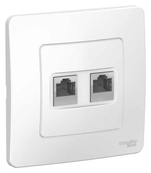 Schneider Electric  BLANCA  Белый  Розетка 2-местная компьютерная  RJ45, категория 5E, IP20  скрытая установка BLNIS045451