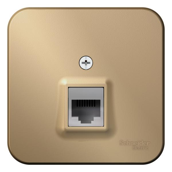 Schneider Electric  BLANCA  Титан  Розетка телефонная RJ11 изолирующая пластина открытая установка BLNIA011004