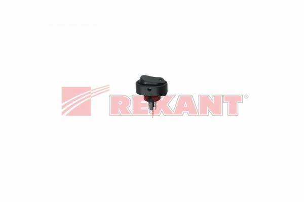 Выключатель клавишный 12V 20А (3с) ON-OFF черный ОВАЛ с синей LED подсветкой (RWB-523, ASW-20D)  REXANT 36-2671