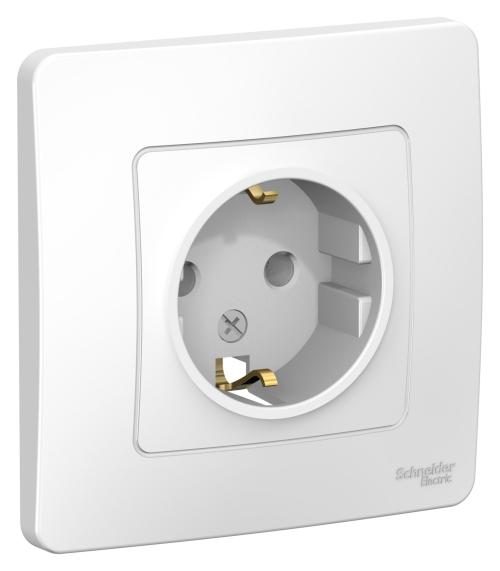 Schneider Electric  BLANCA  Белый  Розетка с заземляющими контактами без шторок 16А, 250В, IP20  скрытая установка BLNRS001011