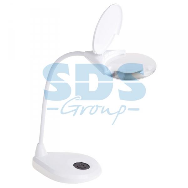 Лупа настольная 3D+12D с подсветкой LED, регулировка яркости, серия EXPERT, белая  REXANT 31-0560