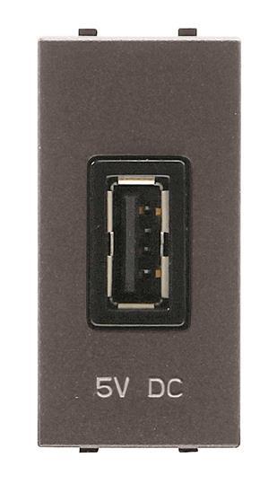 ABB  Zenit  Антрацит Устройство зарядное механизм USB 1М, 2000 мА, 5В, 2CLA218520N1801