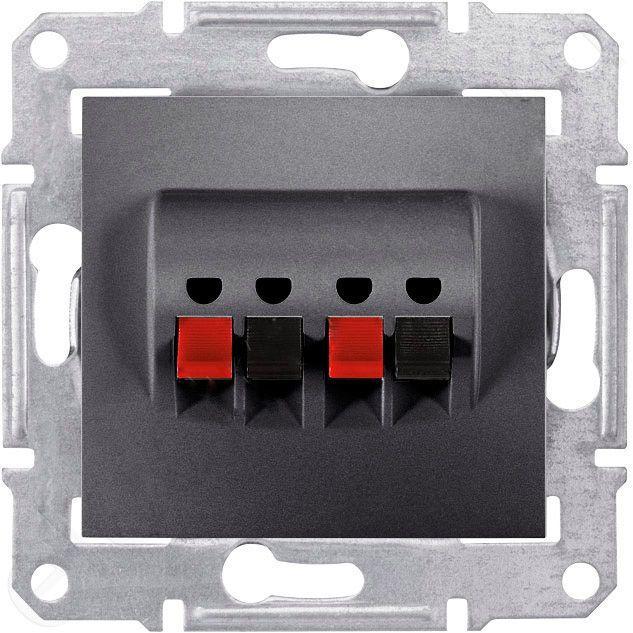 Schneider Electric Sedna Графит Розетка механизм аудио 2-местная IP20 скрытая установка SDN5400170