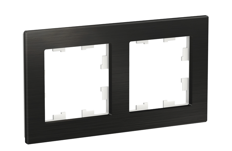 Schneider Electric AtlasDesign NATURE  Металл Оникс  Рамка 2-местная ATN312302