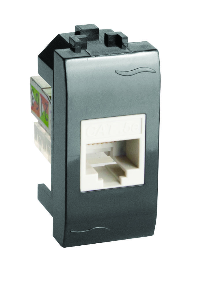 DKC  BRAVA  Розетка  Черный  компьютерная RJ45 кат. 5e, 1мод  77654N