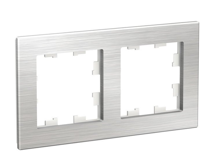 Schneider Electric AtlasDesign NATURE  Металл Серебро  Рамка 2-местная ATN312102