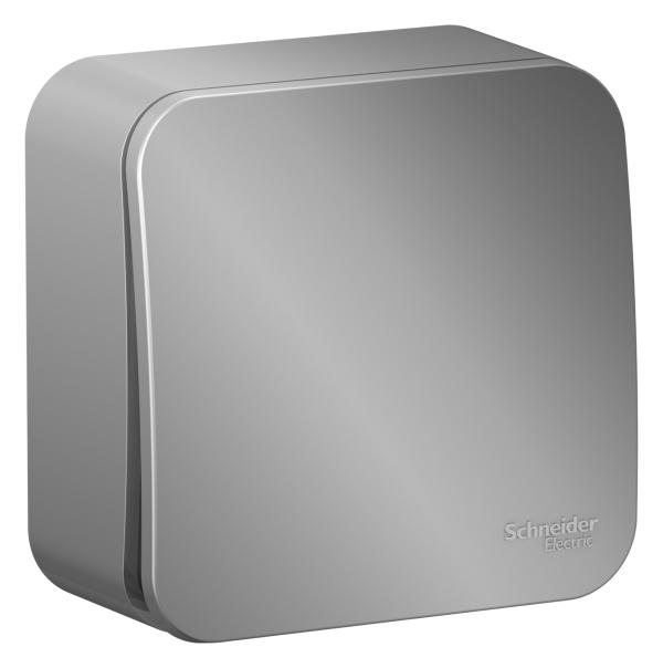 Schneider Electric  BLANCA  Алюминий  Переключатель 1-клавишный (cхема. 6) изолирующая пластина 10А, 250B, открытая установка  BLNVA106013