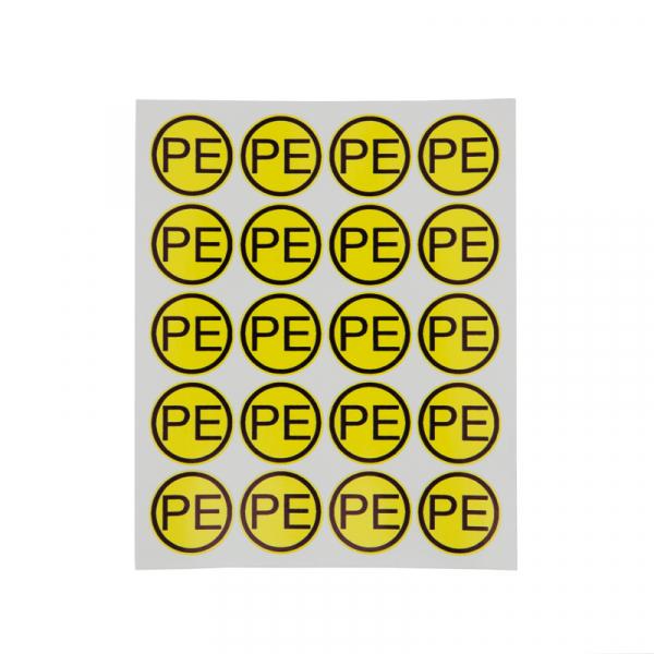 Наклейка знак электробезопасности «PE» d - 20 мм REXANT (100шт) 55-0004