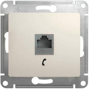 Schneider Electric Glossa Молочный Розетка телефонная RJ11 механизм IP20 скрытая установка GSL000981T