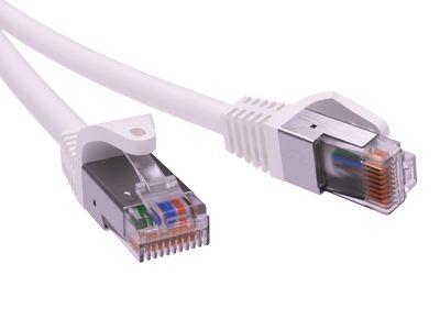 Патч-корд экранированный CAT5E F/UTP 4х2, LSZH, белый, 0.5м