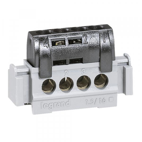 Клеммник черный Legrand  4х1.5-16мм2  004850