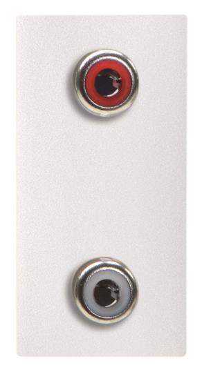 ABB  Zenit  Альпийский Белый Разъёма механизм 2xRCA, красный+белый, 1-модуль,  / 2CLA215520N1101