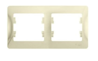 Schneider Electric Glossa Молочный Рамка 2-местная горизонтальная IP20 скрытая установка GSL000902