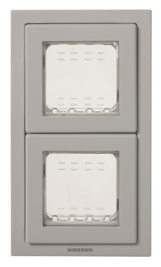 ABB  Zenit  Серая Рамка монтажная 2-местная, 2-модуля рамка+набор монтажный IP55, FM  /N3272 GR//2CLA327200N1701/