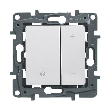 Legrand  Etika  Белый Диммер механизм нажимной (вкл./выкл. +/-) 20-400Вт 230В 672218