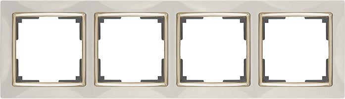 Werkel  Snabb Слоновая Кость-Золото Рамка 4-местная WL03-Frame-04-ivory-GD a035250