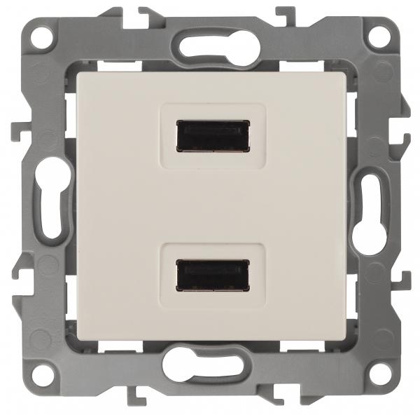 ЭРА  Эра12  Слоновая Кость  Устройство зарядное USB, 5В-2100мА   12-4110-02 Б0027492