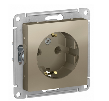 Schneider Electric AtlasDesign Шампань  Розетка с заземляющими контактами, 16А, механизм ATN000543
