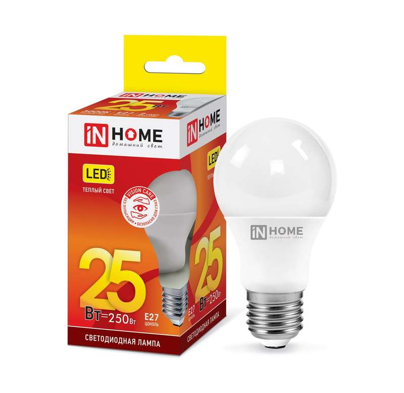 Лампа светодиодная LED-A70-VC 25Вт 230В E27 3000К 2380лм IN HOME 4690612024066