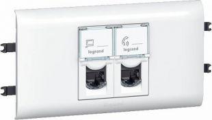 Розетка механизм информационная FTP 2XRJ45 Кат.5e DLPс крышкой 65мм Legrand  Mosaic  78673