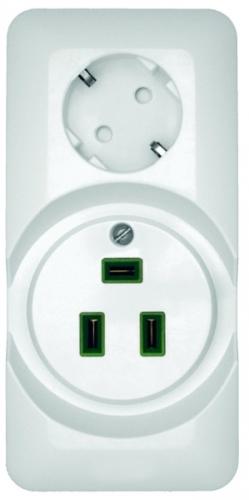 Schneider Electric  Прима  Белый  Розетка комби. 250В, 32А IP20 открытая установка RA32-211R-B