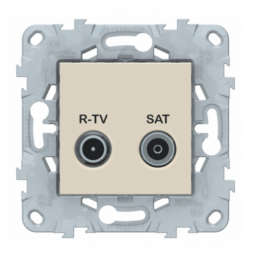 Schneider Electric Unica NEW Бежевый Розетка R-TV/ SAT, оконечная NU545544