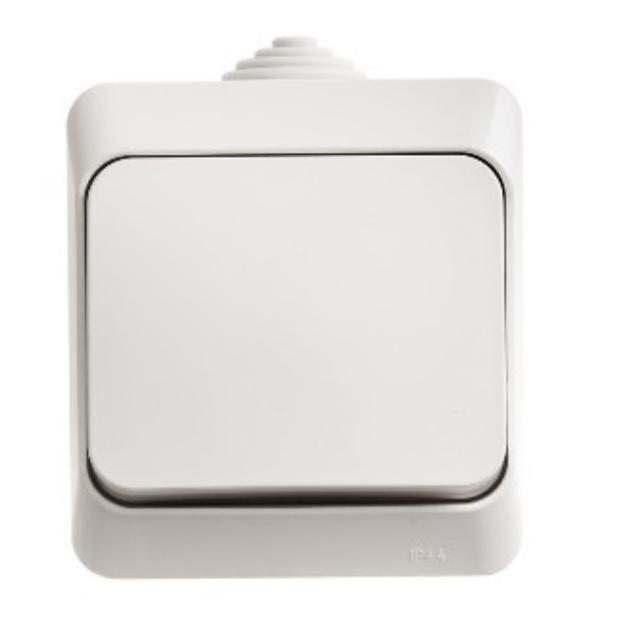 Schneider Electric  ЭТЮД  Белый  Выключатель 1-клавишный IP44 открытая установка BA10-041B